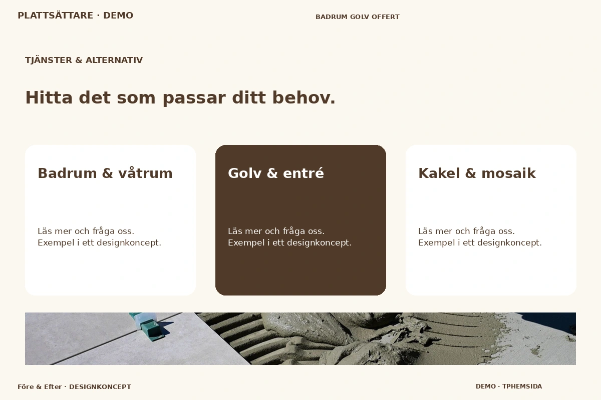 Före & Efter – Tjänster & alternativ för plattsättare