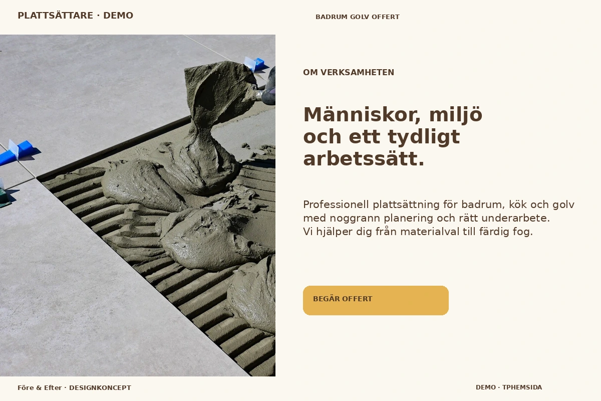 Före & Efter – Om verksamheten för plattsättare