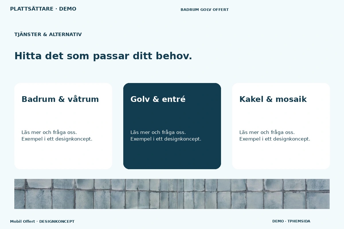 Mobil Offert – Tjänster & alternativ för plattsättare