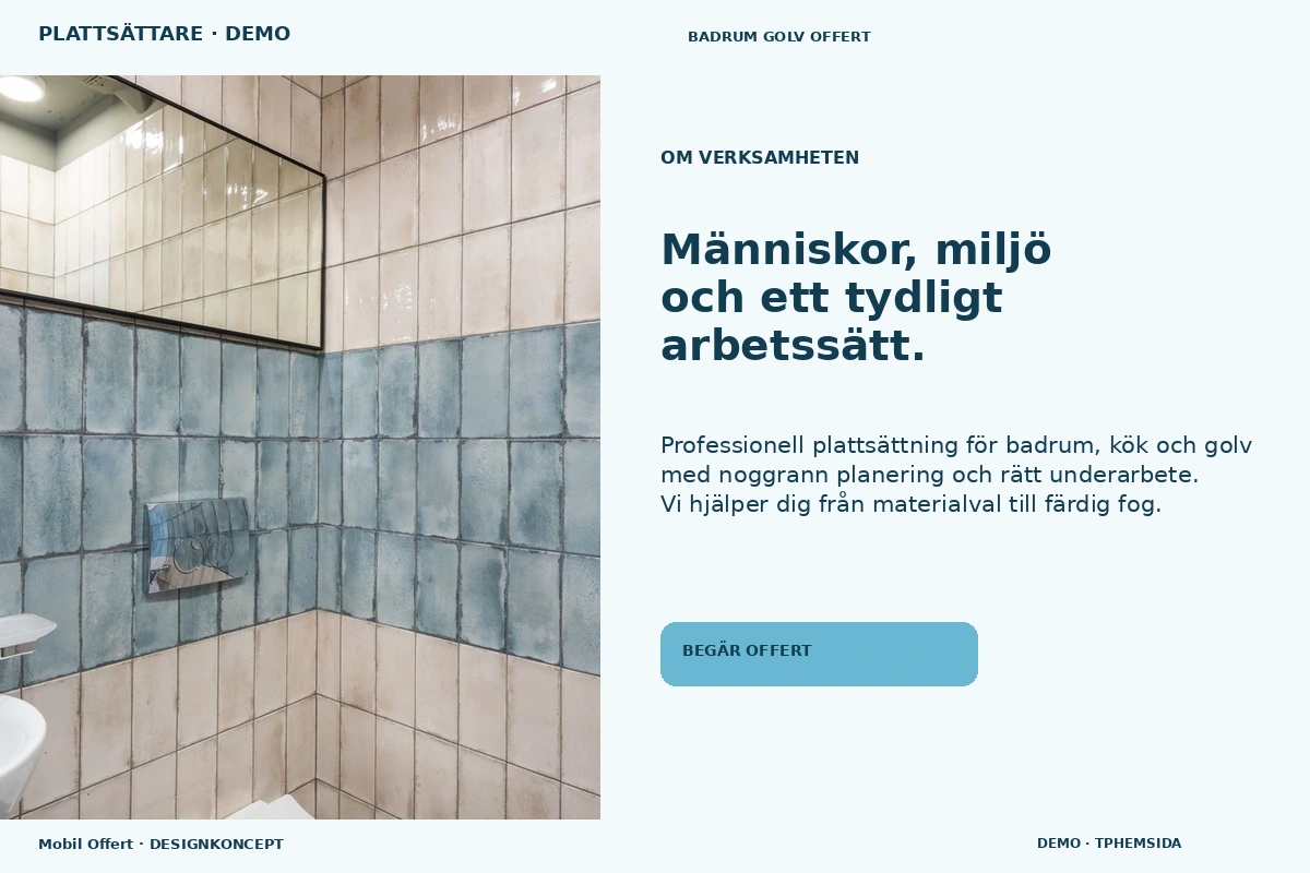 Mobil Offert – Om verksamheten för plattsättare