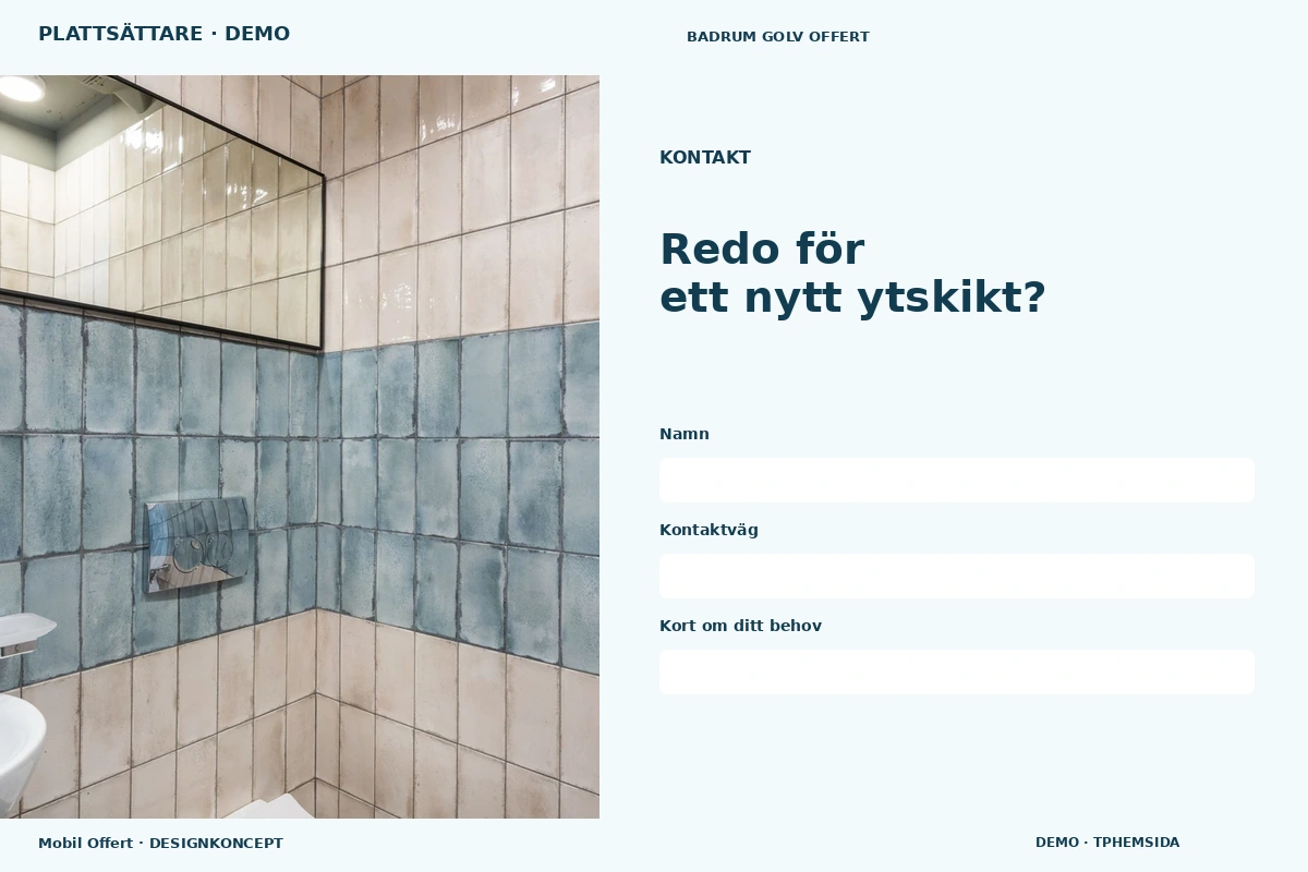 Mobil Offert – Kontakt för plattsättare