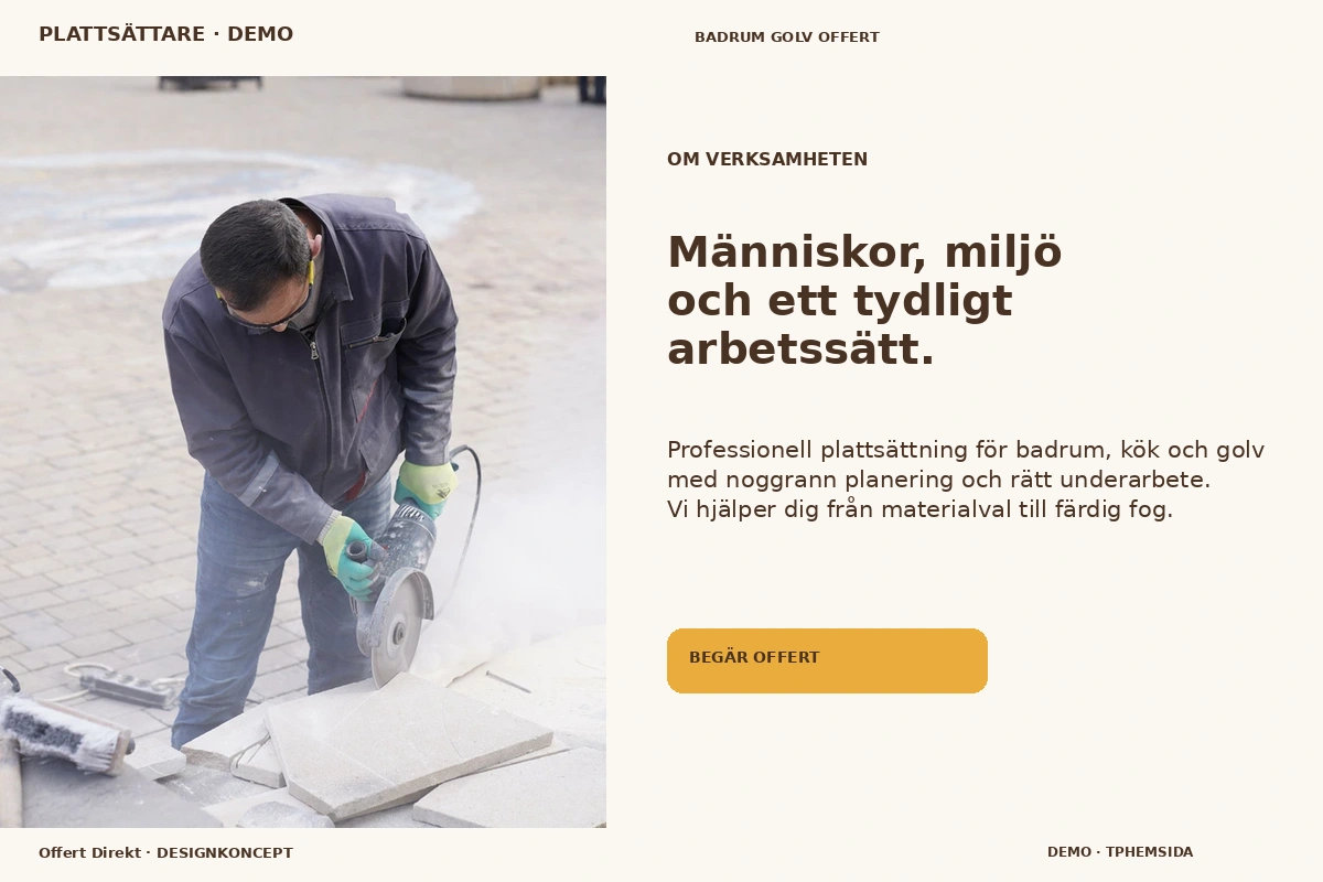 Offert Direkt – Om verksamheten för plattsättare