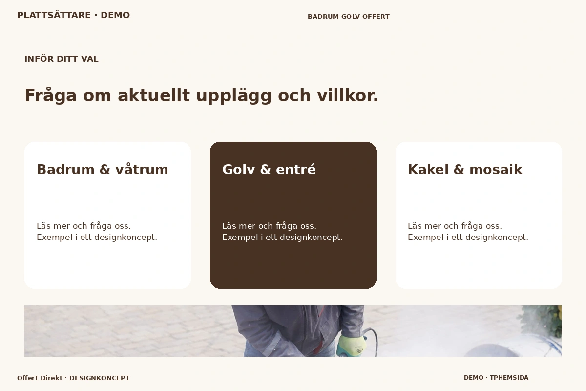 Offert Direkt – Alternativ & villkor för plattsättare