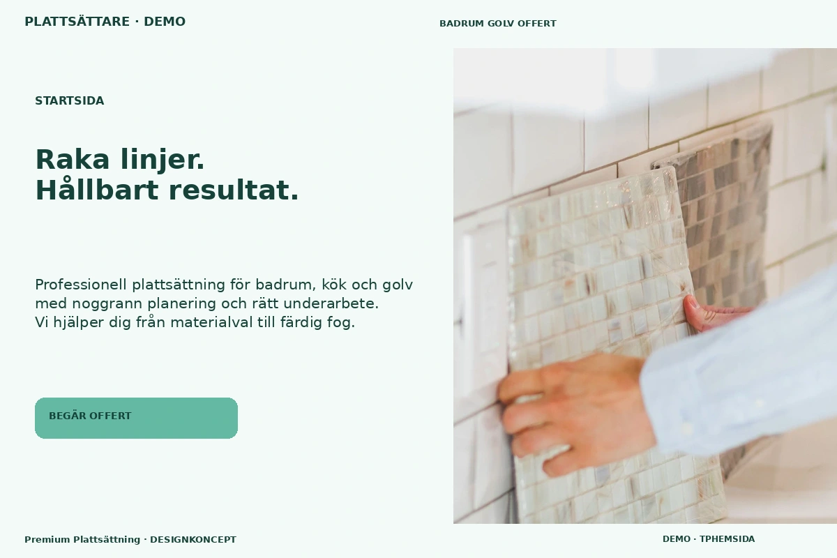 Premium Plattsättning – Startsida för plattsättare