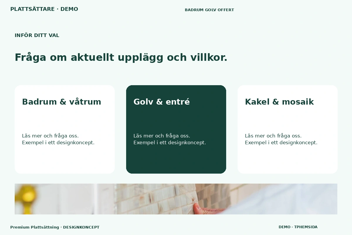 Premium Plattsättning – Alternativ & villkor för plattsättare
