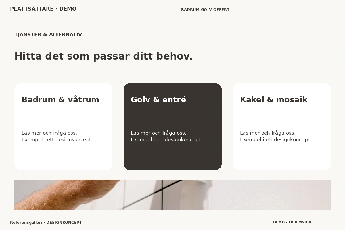 Referensgalleri – Tjänster & alternativ för plattsättare