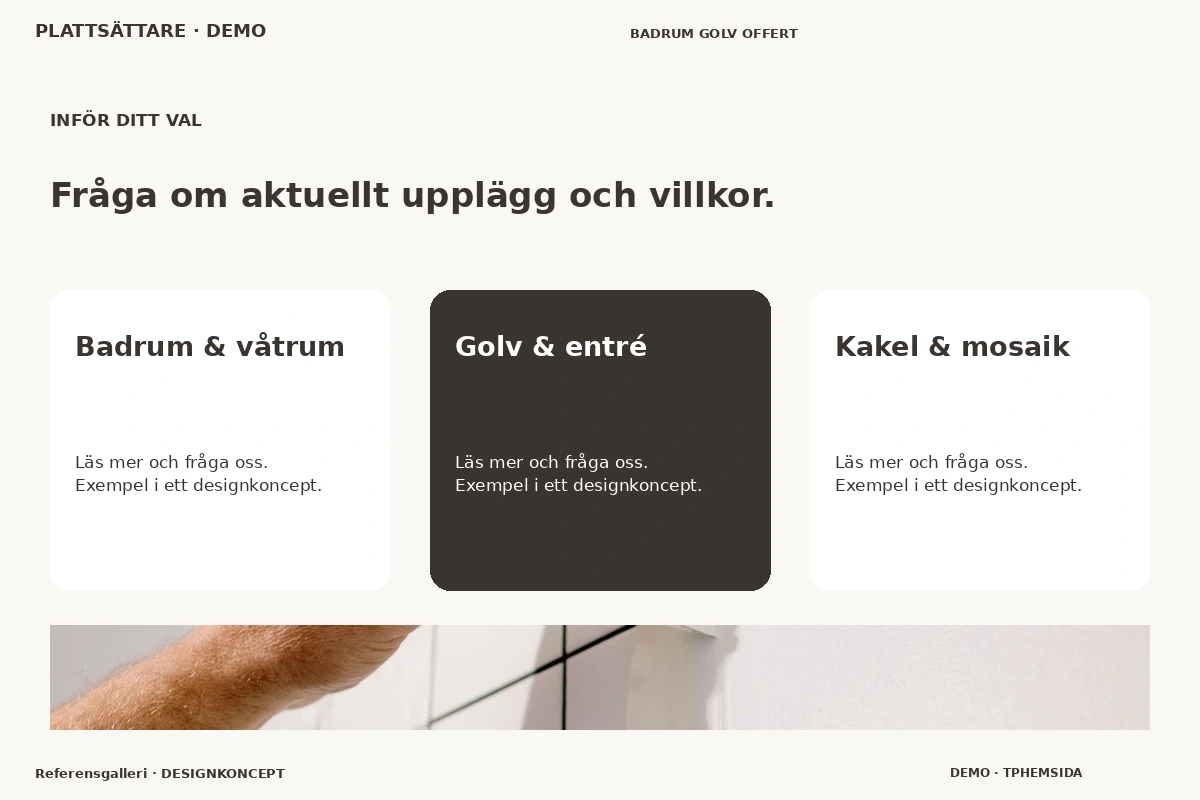 Referensgalleri – Alternativ & villkor för plattsättare