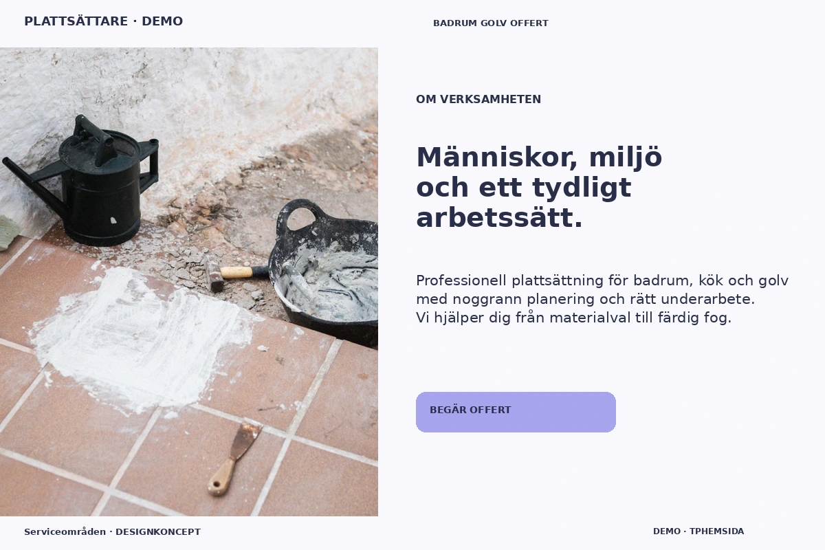 Serviceområden – Om verksamheten för plattsättare