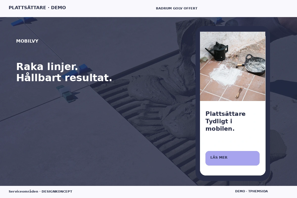Serviceområden – Mobilvy för plattsättare