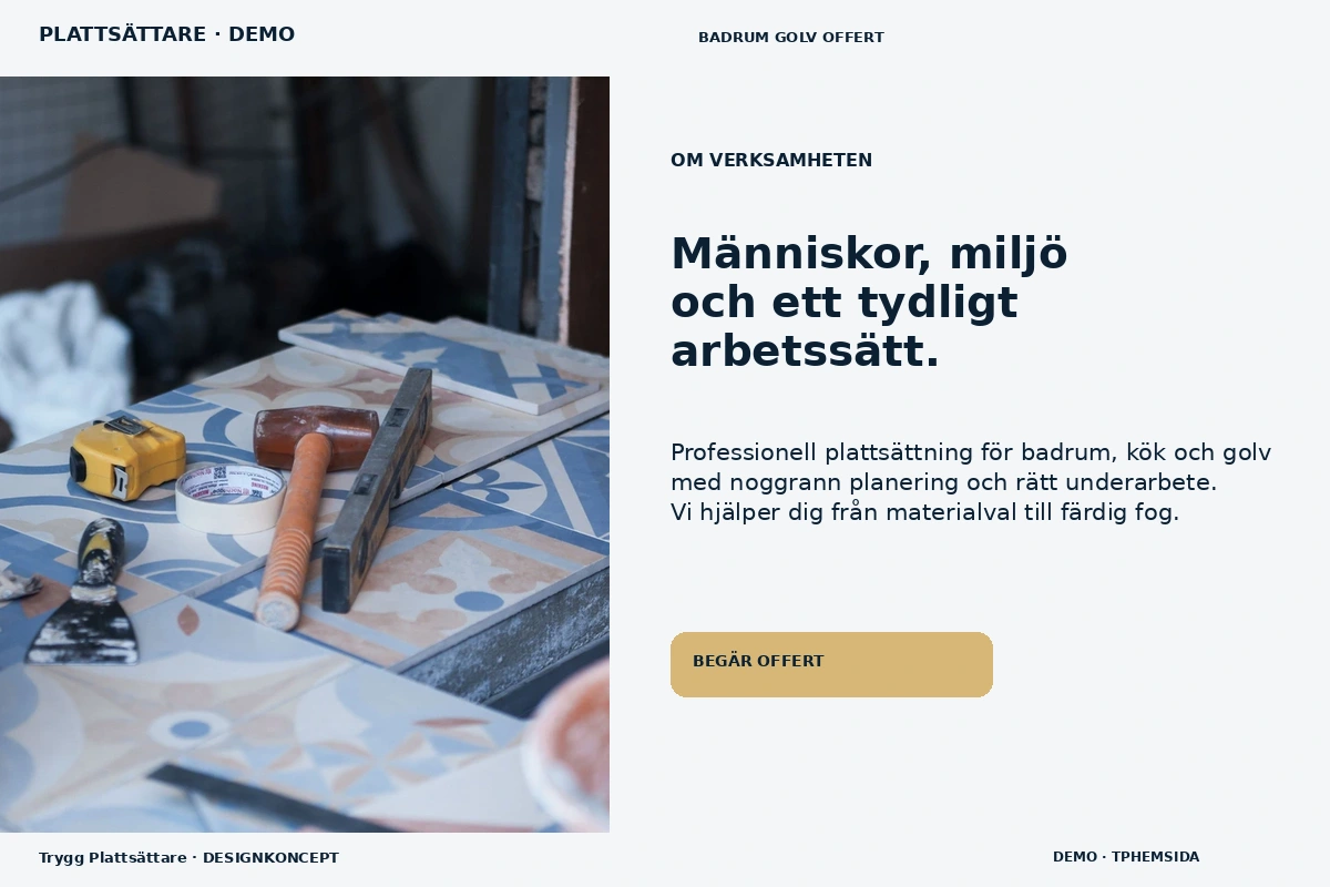 Trygg Plattsättare – Om verksamheten för plattsättare