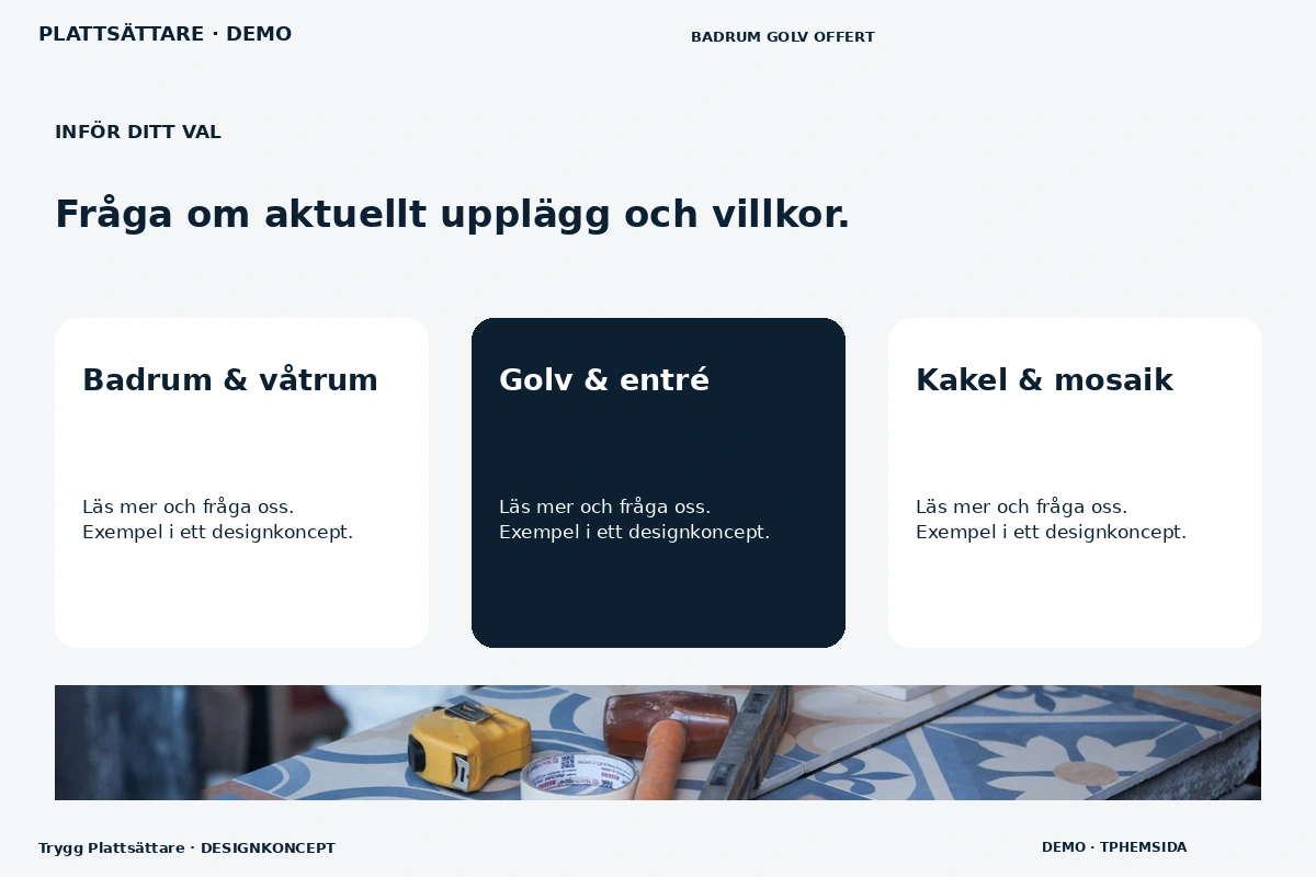 Trygg Plattsättare – Alternativ & villkor för plattsättare