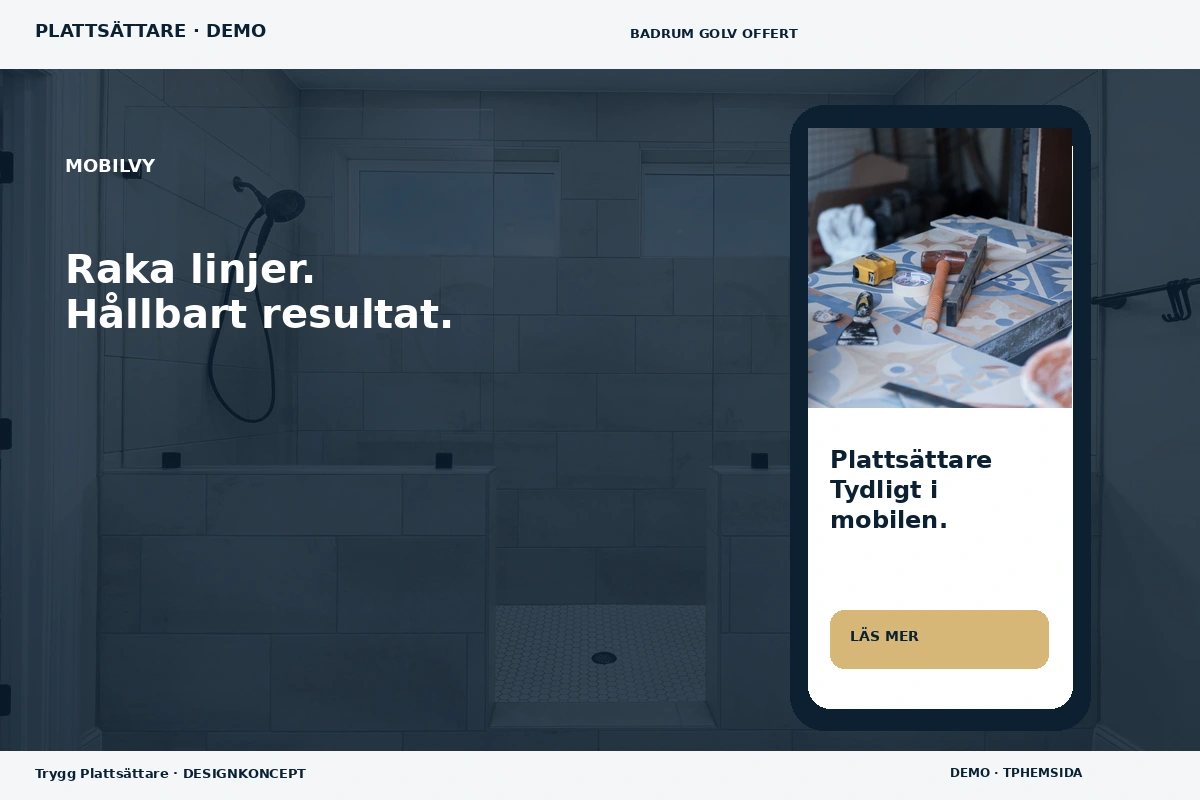 Trygg Plattsättare – Mobilvy för plattsättare