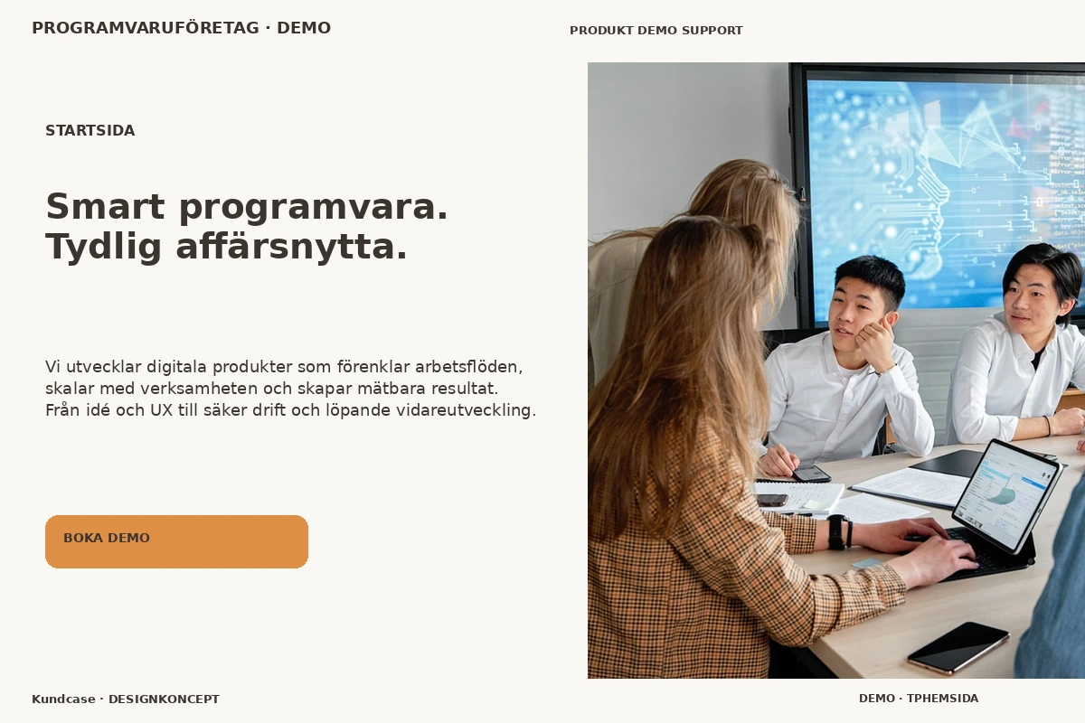 Kundcase – Startsida för programvaruföretag