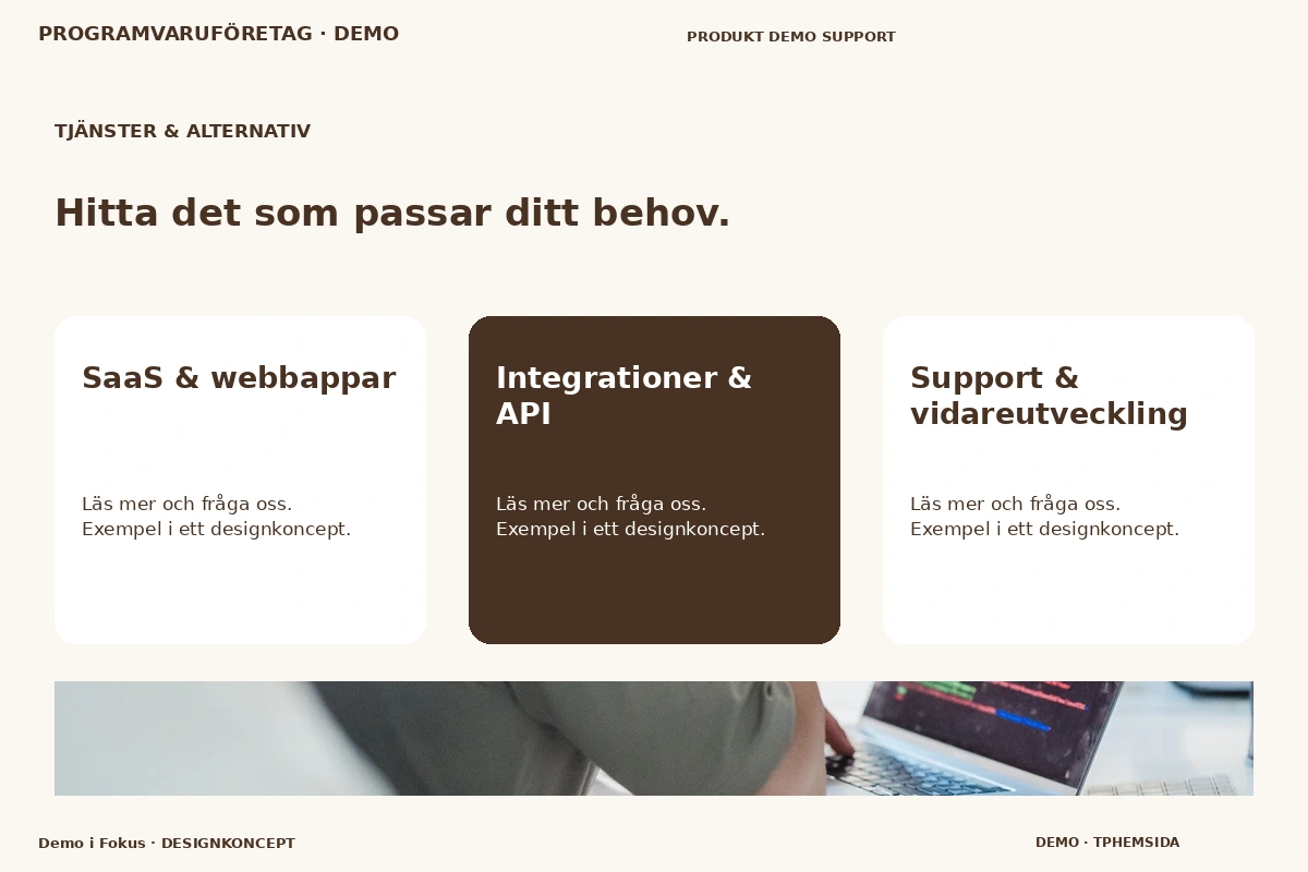 Demo i Fokus – Tjänster & alternativ för programvaruföretag