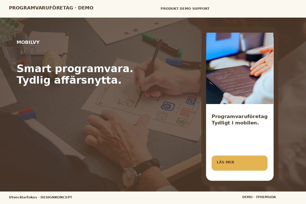 Utvecklarfokus – Mobilvy för programvaruföretag
