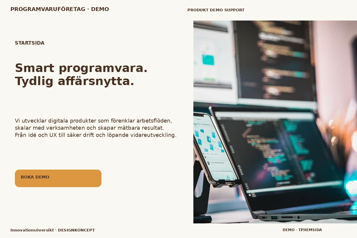 Innovationsöversikt – Startsida för programvaruföretag