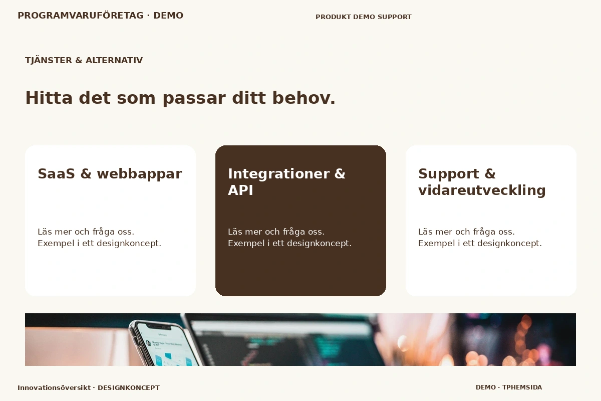 Innovationsöversikt – Tjänster & alternativ för programvaruföretag