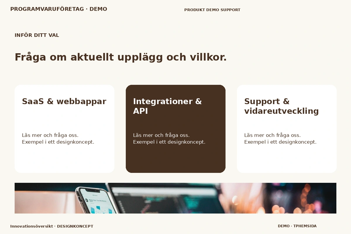 Innovationsöversikt – Alternativ & villkor för programvaruföretag