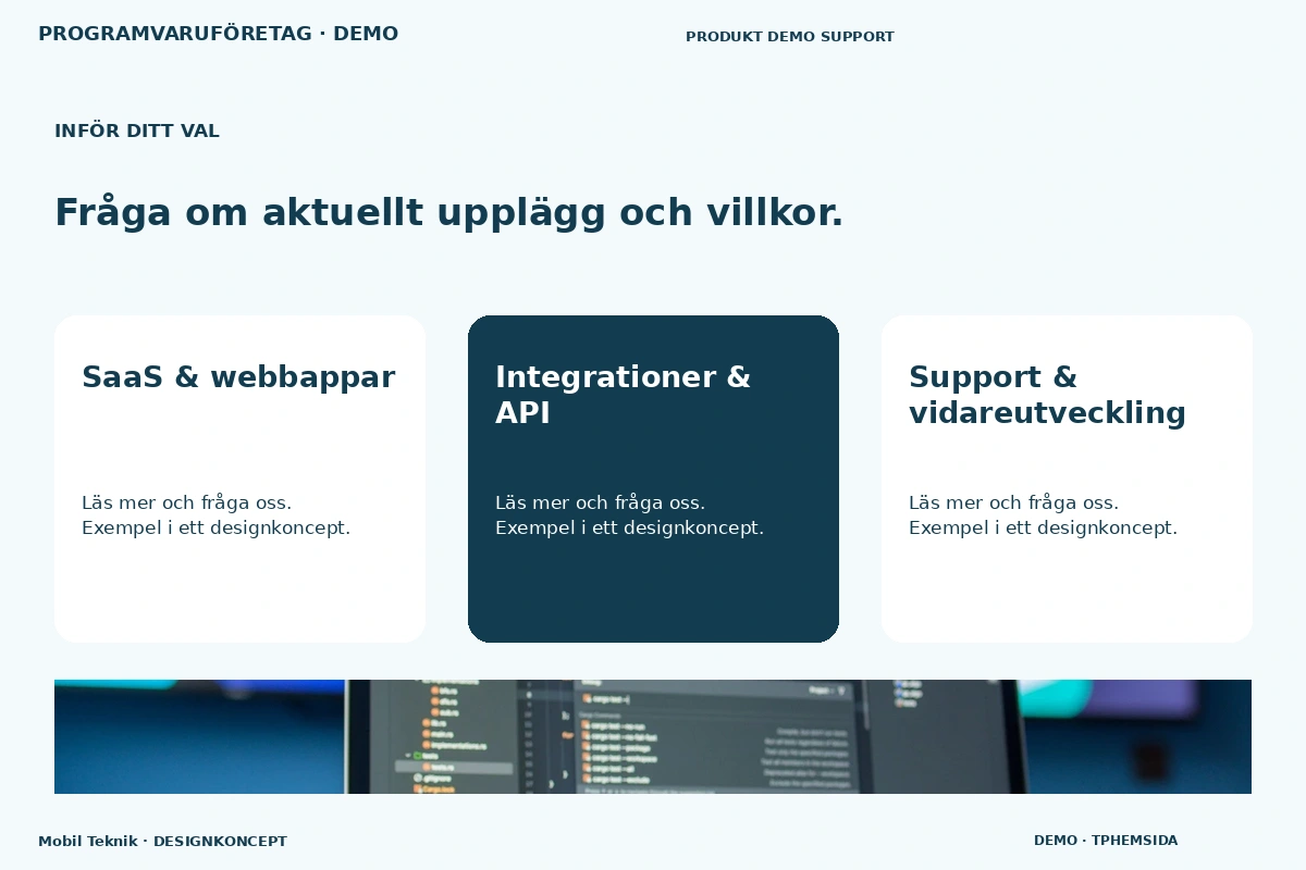 Mobil Teknik – Alternativ & villkor för programvaruföretag
