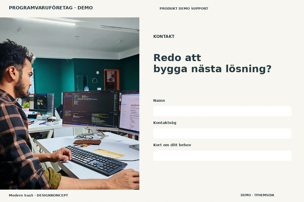 Modern SaaS – Kontakt för programvaruföretag