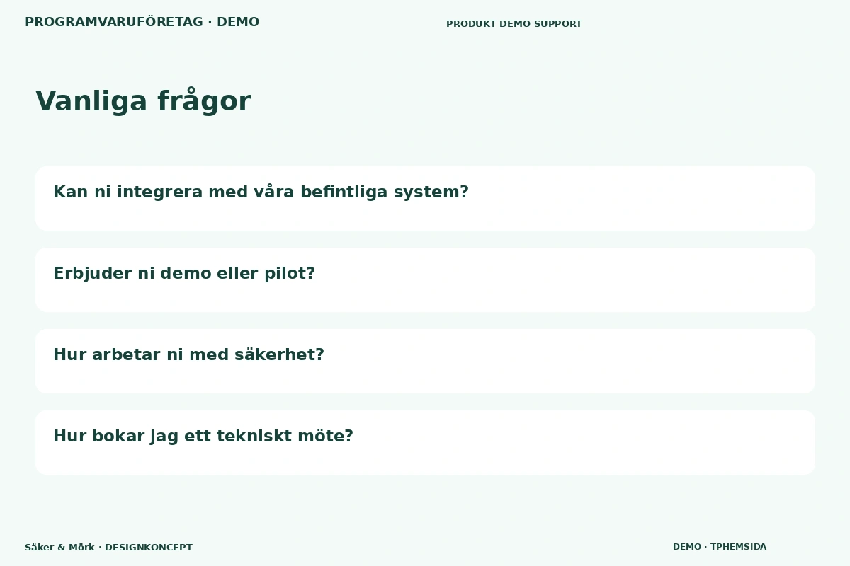 Säker & Mörk – Vanliga frågor för programvaruföretag