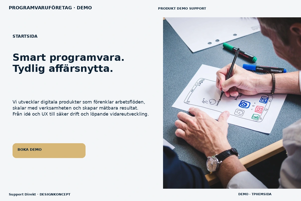 Support Direkt – Startsida för programvaruföretag