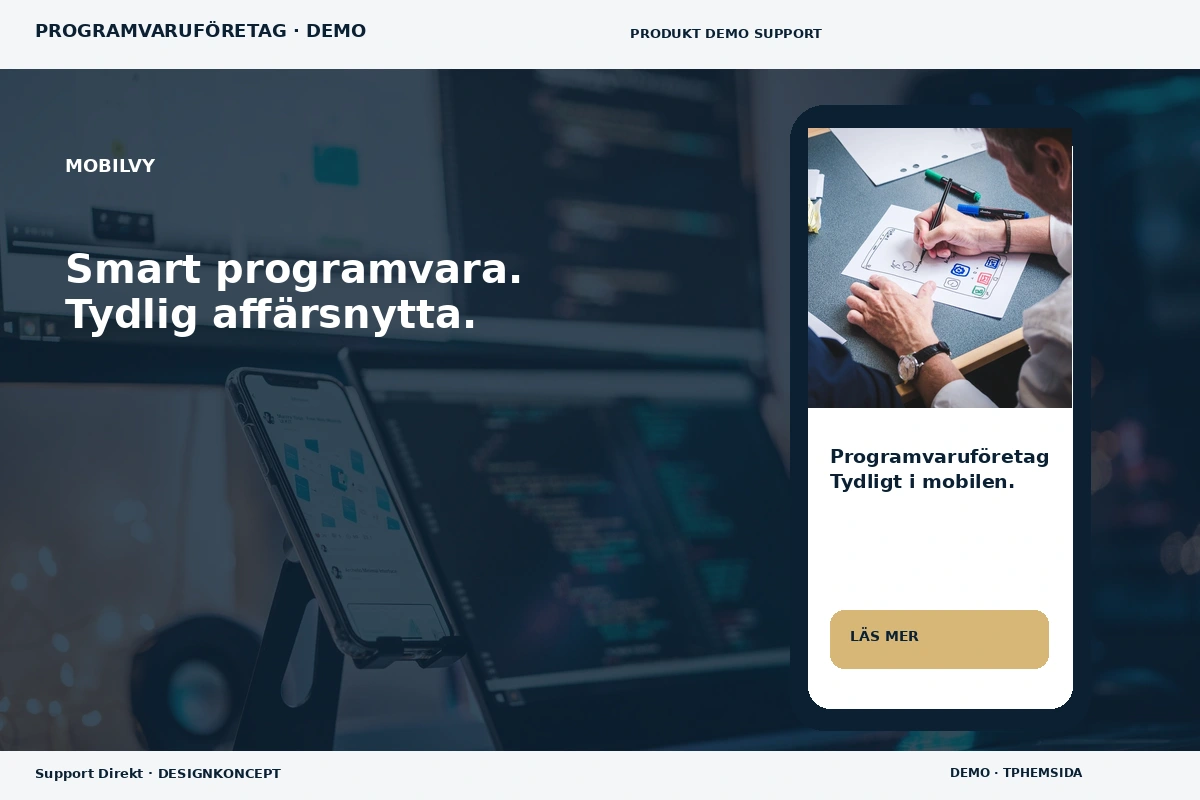 Support Direkt – Mobilvy för programvaruföretag