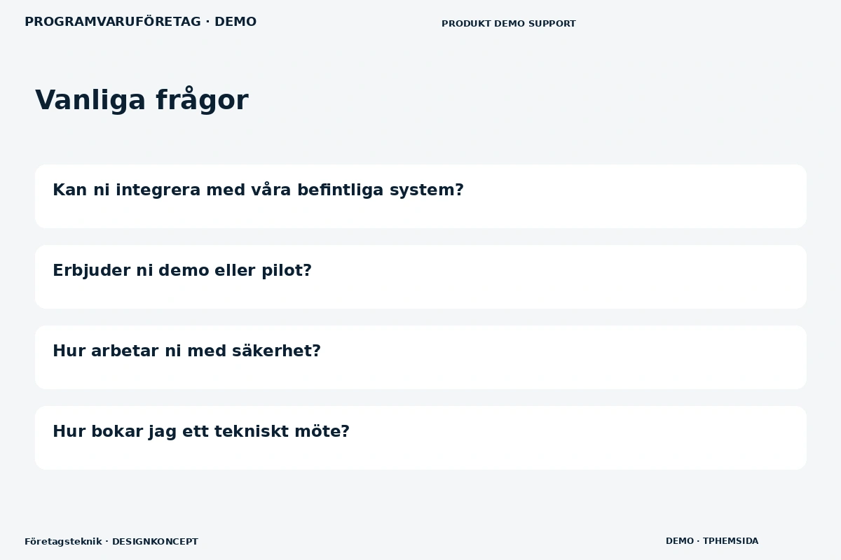 Företagsteknik – Vanliga frågor för programvaruföretag