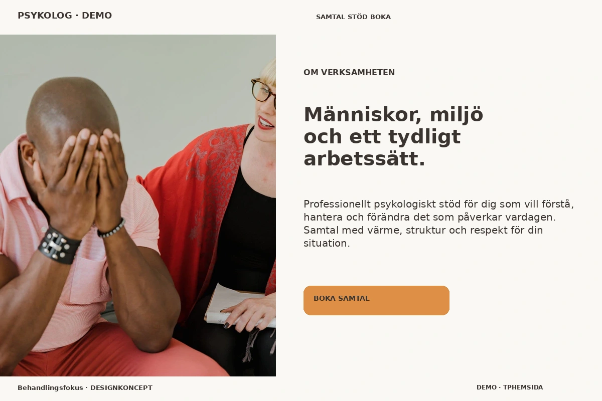 Behandlingsfokus – Om verksamheten för psykolog