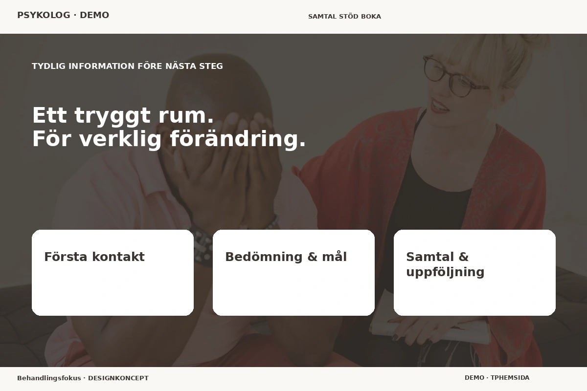 Behandlingsfokus – Inför ditt val för psykolog