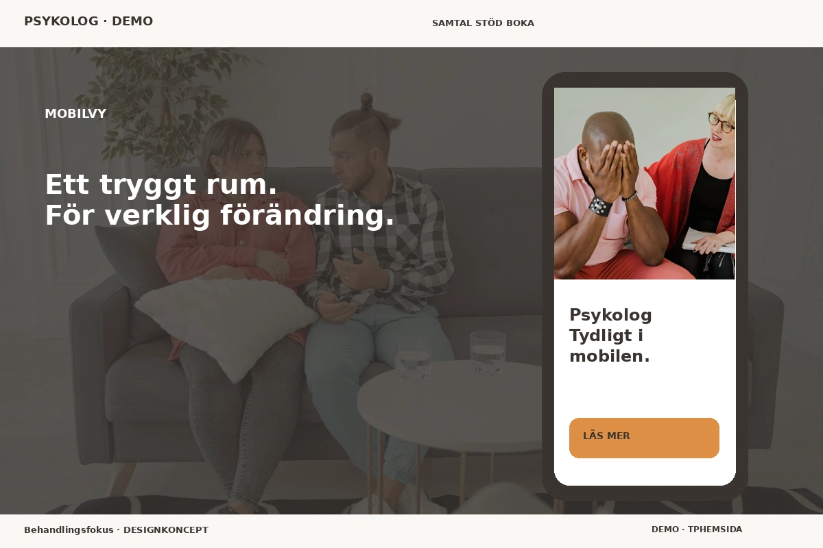Behandlingsfokus – Mobilvy för psykolog