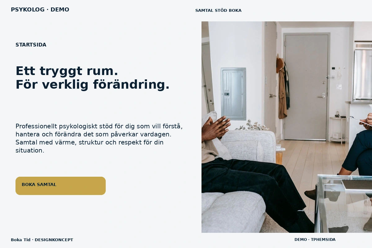 Boka Tid – Startsida för psykolog