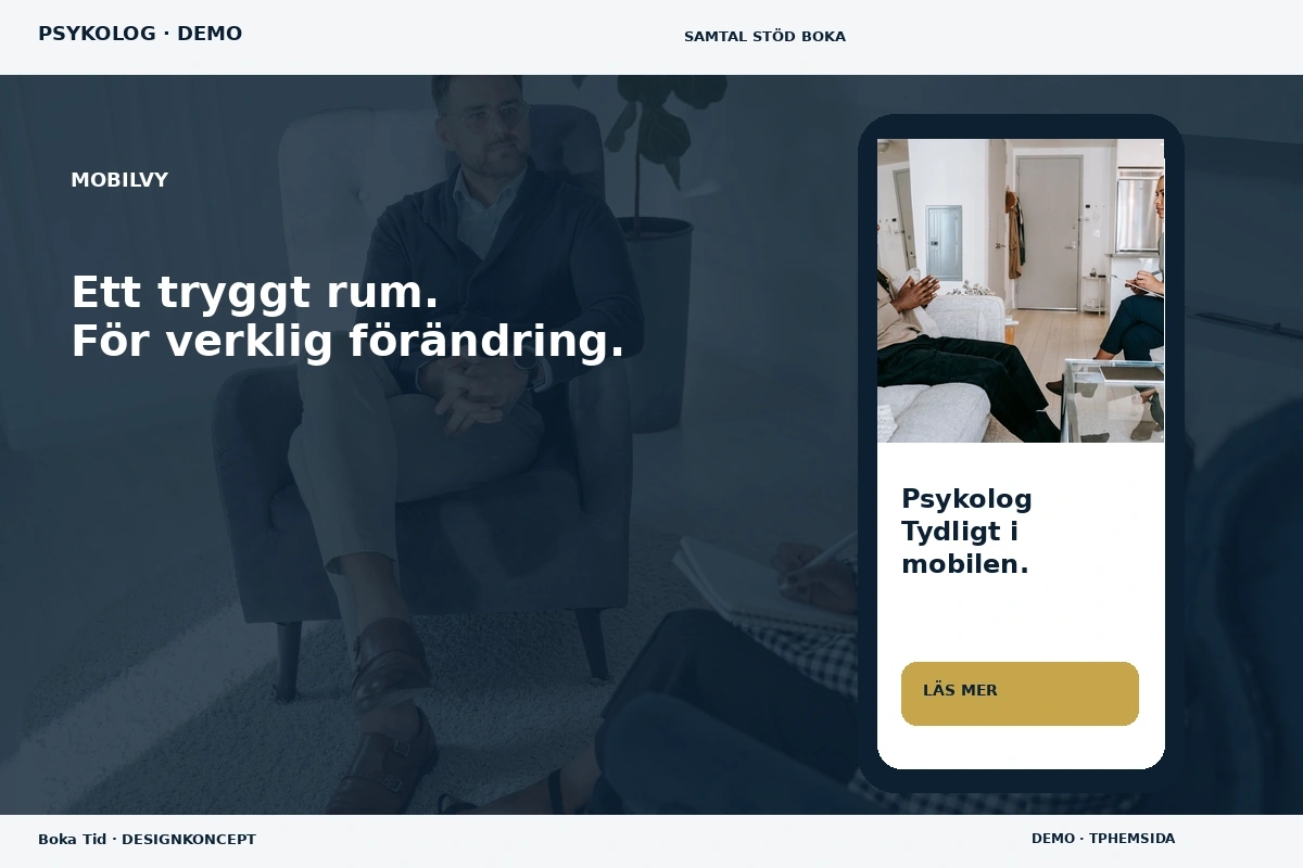 Boka Tid – Mobilvy för psykolog