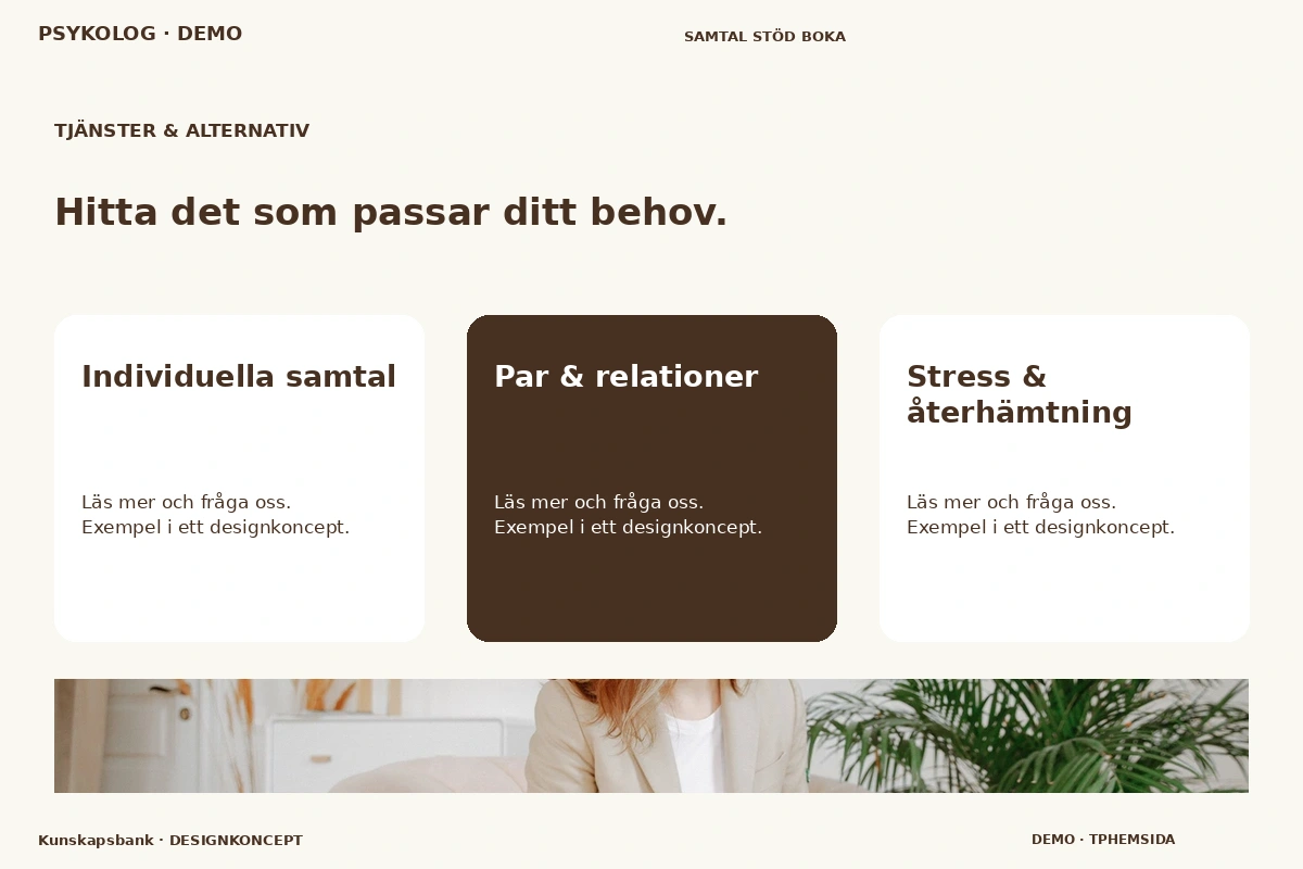 Kunskapsbank – Tjänster & alternativ för psykolog
