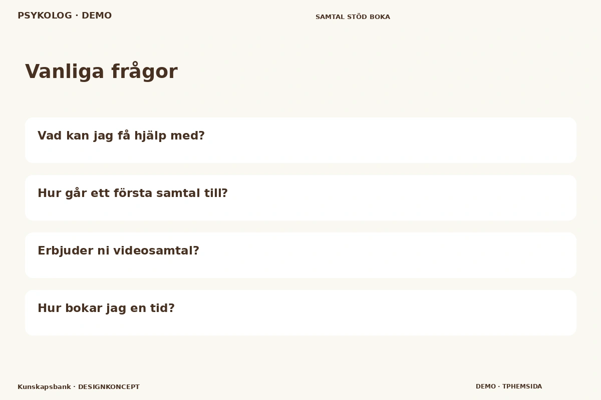 Kunskapsbank – Vanliga frågor för psykolog