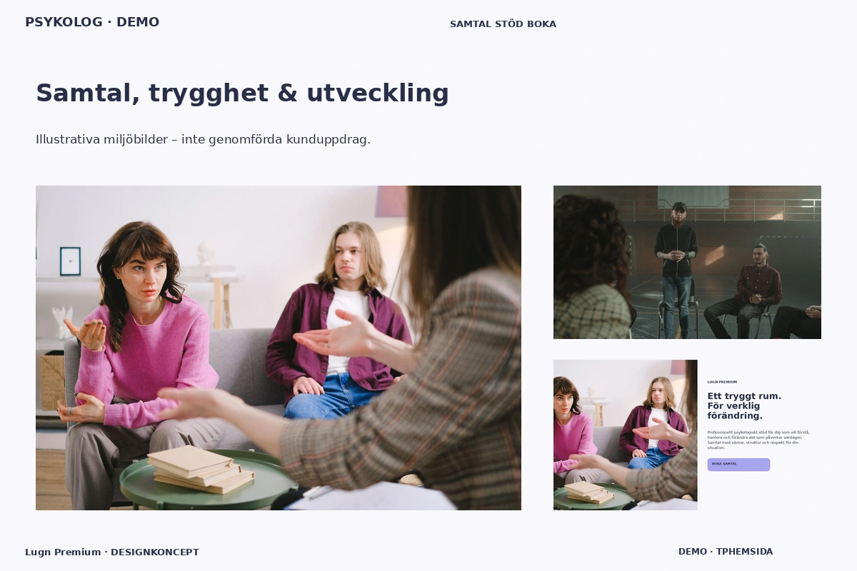 Lugn Premium – Samtal, trygghet & utveckling för psykolog