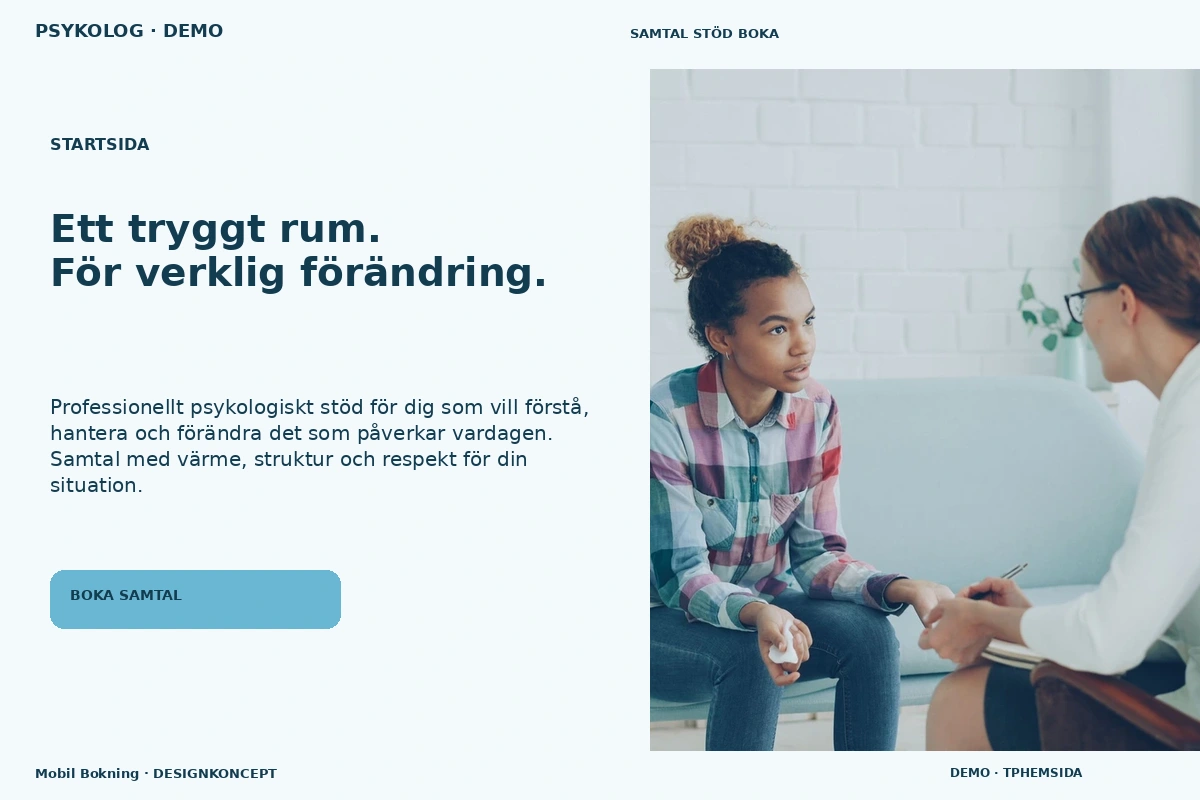 Mobil Bokning – Startsida för psykolog
