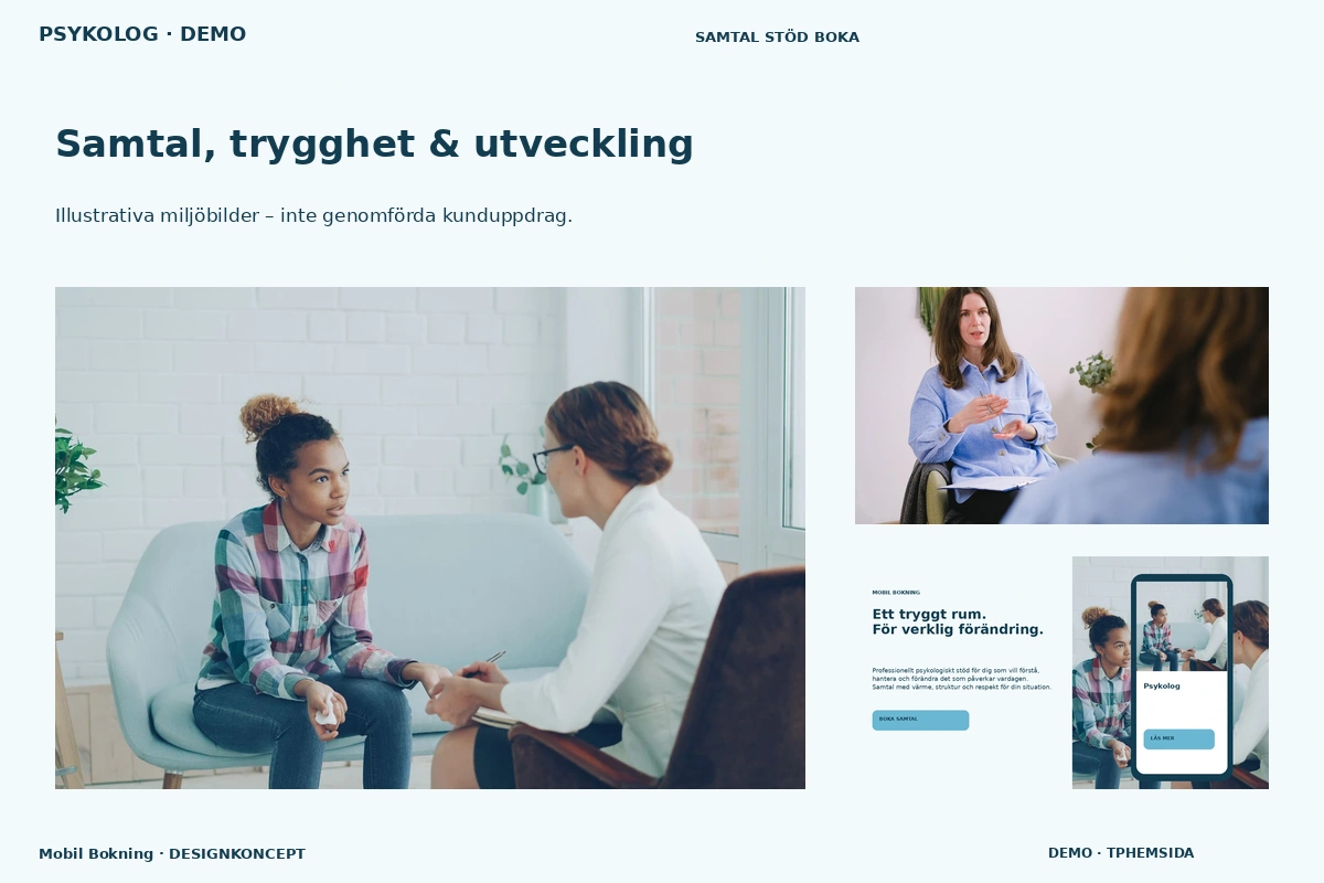 Mobil Bokning – Samtal, trygghet & utveckling för psykolog