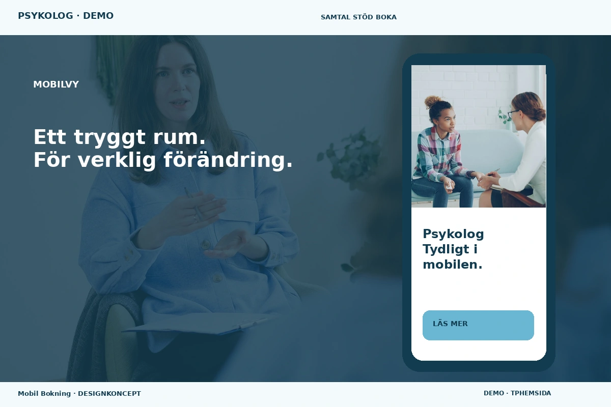 Mobil Bokning – Mobilvy för psykolog