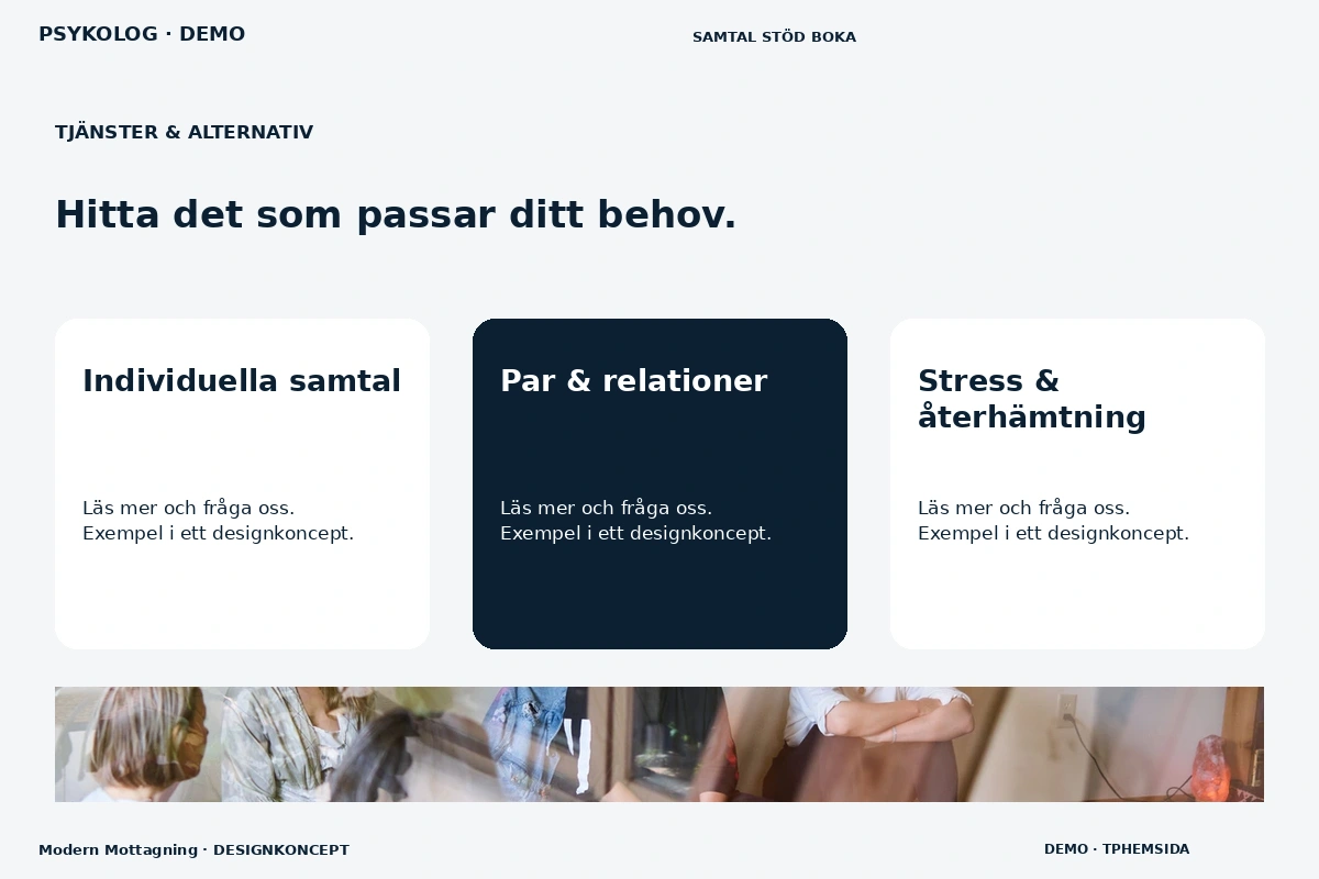 Modern Mottagning – Tjänster & alternativ för psykolog