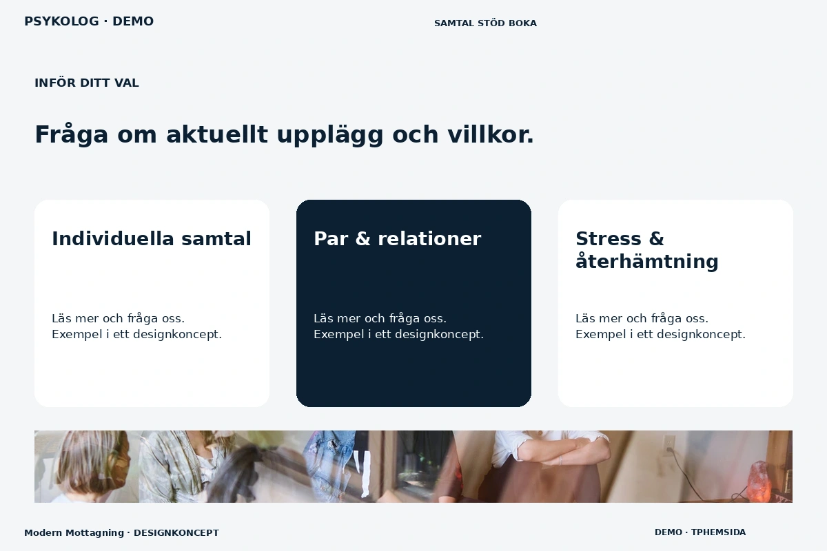 Modern Mottagning – Alternativ & villkor för psykolog