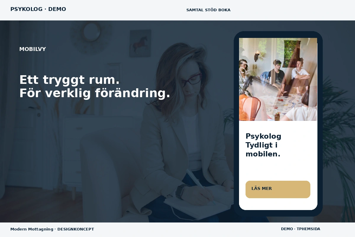 Modern Mottagning – Mobilvy för psykolog