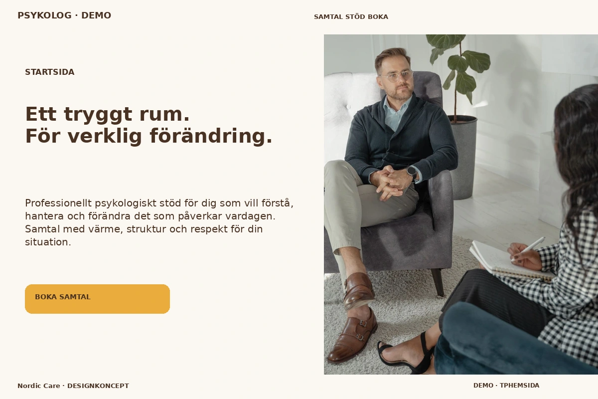Nordic Care – Startsida för psykolog