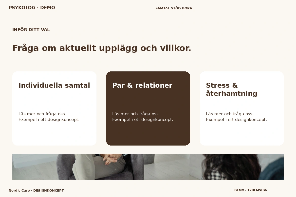 Nordic Care – Alternativ & villkor för psykolog