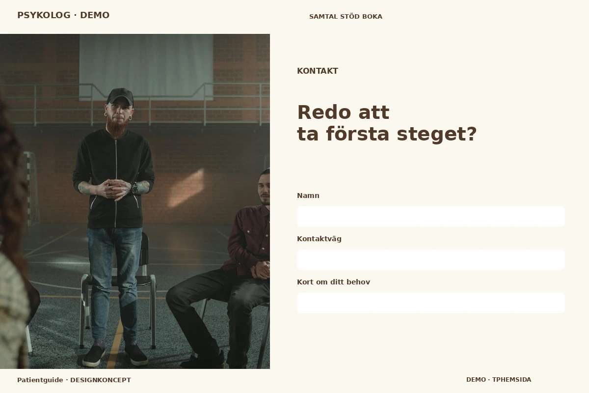 Patientguide – Kontakt för psykolog
