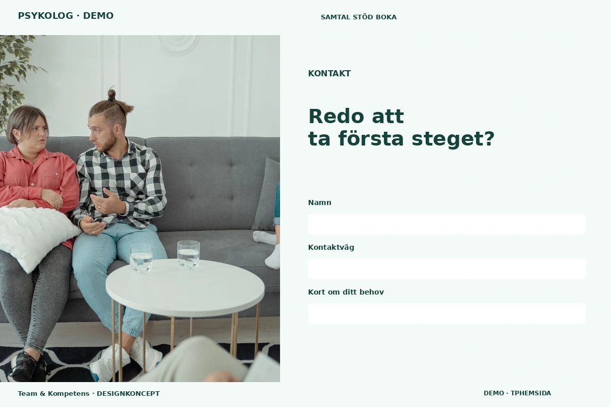 Team & Kompetens – Kontakt för psykolog
