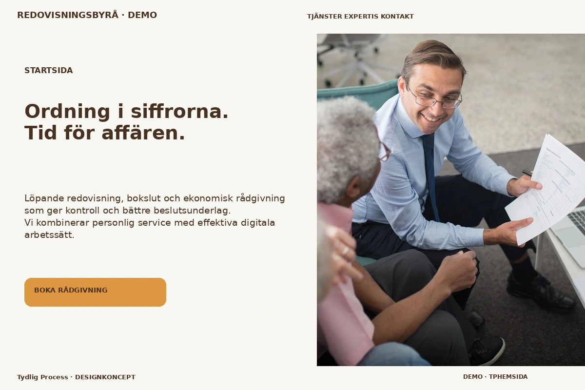 Tydlig Process – Startsida för redovisningsbyrå