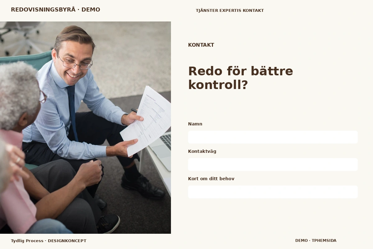 Tydlig Process – Kontakt för redovisningsbyrå
