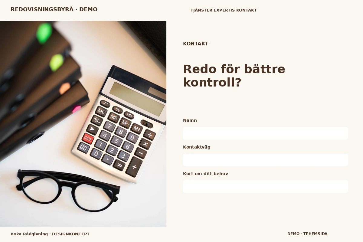 Boka Rådgivning – Kontakt för redovisningsbyrå