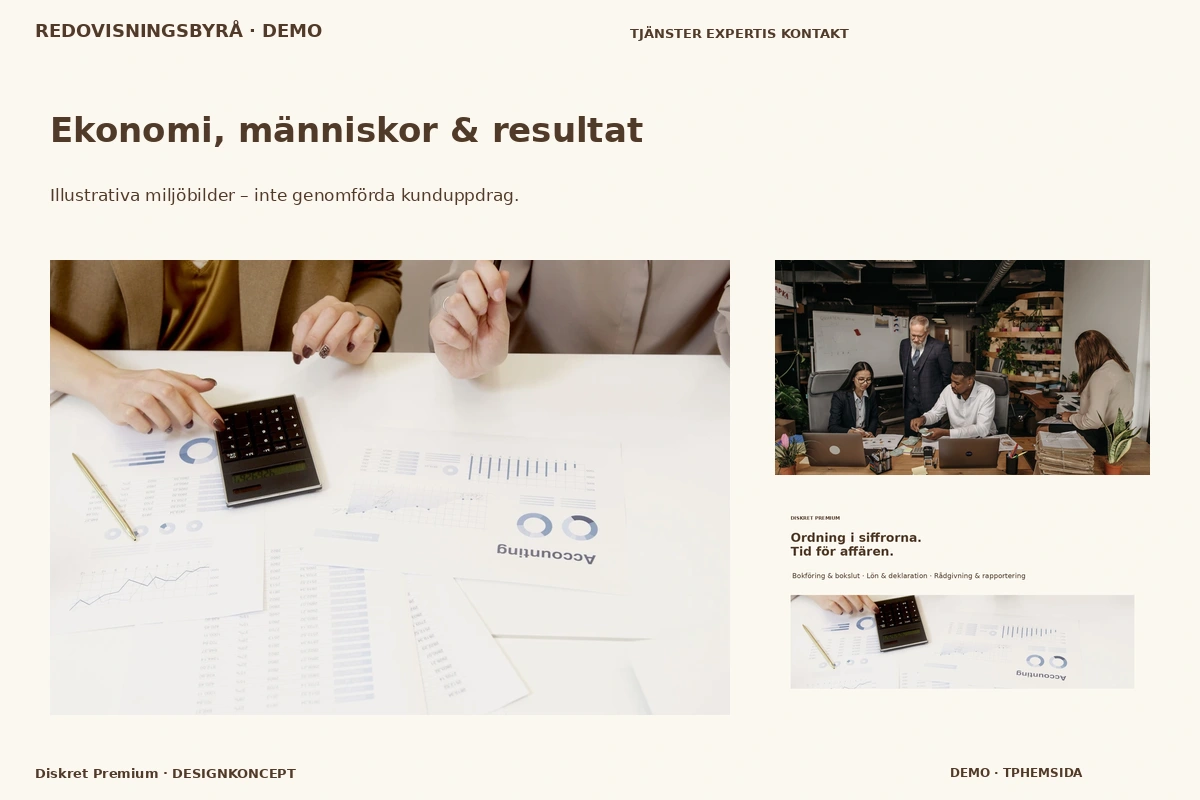 Diskret Premium – Ekonomi, människor & resultat för redovisningsbyrå